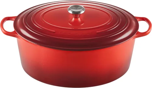 Vista 43 de Le Creuset - Olla holandés redonda con tapa de cocina, hecha de hierro fundido esmaltado, 6.75 cuartos de galón, color alcachofa, colección signature