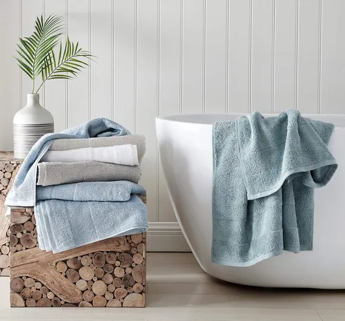 Vista 4 de Tommy Bahama - Toallas de baño, 100% algodón suave y absorbente, resistentes a la decoloración y a la decoloración, toallas de baño de peso medio