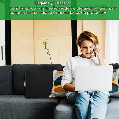 Vista 6 de Funda protectora para laptop de 14 pulgadas, funda protectora para computadora portátil, compatible con MacBook Air/Pro de 13 y 14 pulgadas, HP Negro