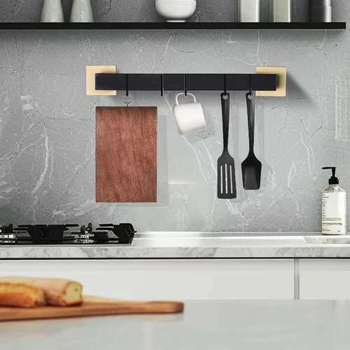 Vista 6 de LANC Barras de Toalla de 12 Pulgadas para Baño Montadas en Pared, Soportes de Toalla de Mano Negro Mate y Dorado, Total de 14” Colgador de Toallas
