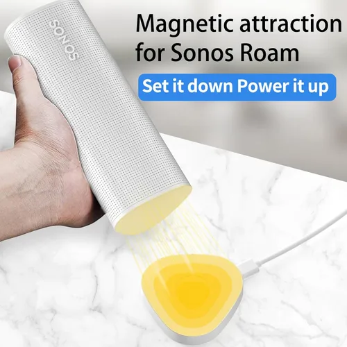 Vista 13 de Cargador inalámbrico compatible con Sonos Roam Gen 2nd/1st, base de carga magnética, base de carga para altavoz Bluetooth portátil para Sonos Roam