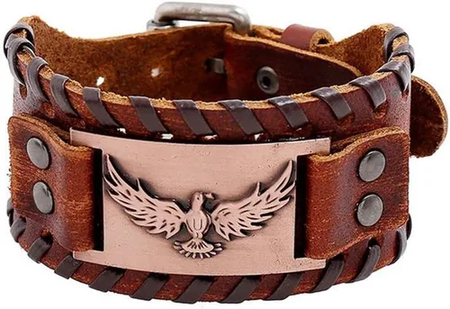 Vista 11 de GelConnie - Pulsera de piel con amuleto vikingo y talismán escandinavo celta pagano