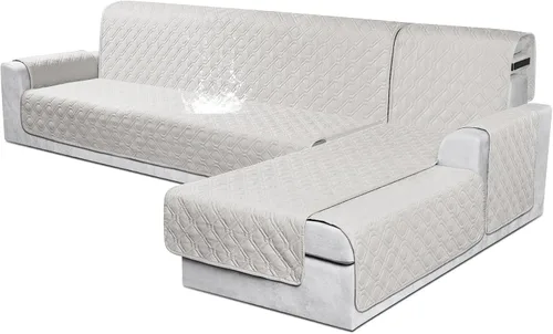 Vista 23 de VANSOFY Fundas para Sofá Seccional 100% Impermeables Funda Deslizable para Sofá en Forma de L 3 Piezas Reversible Funda para Chaise Lounge para Sofá
