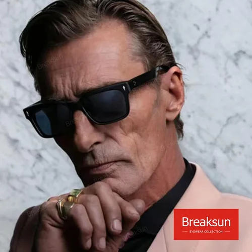 Vista 4 de Breaksun Gafas de sol rectangulares gruesas para mujeres y hombres, lentes de sol cuadrados gruesos de los años 90, lentes de sol de cara pequeña