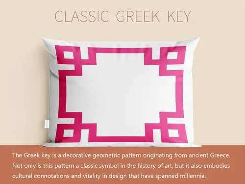 Vista 2 de Funda de almohada rectangular con cremallera en un lado impreso de 12 x 16 pulgadas, color blanco y rosa intenso Rosa fucsia