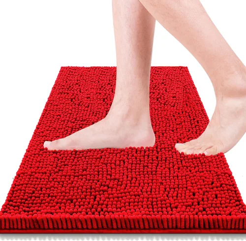 Vista 13 de Alfombras de baño de 47 x 17 pulgadas, súper absorbentes, suaves, gruesas, lavables a máquina, tapete de baño de felpilla antideslizante, tapete