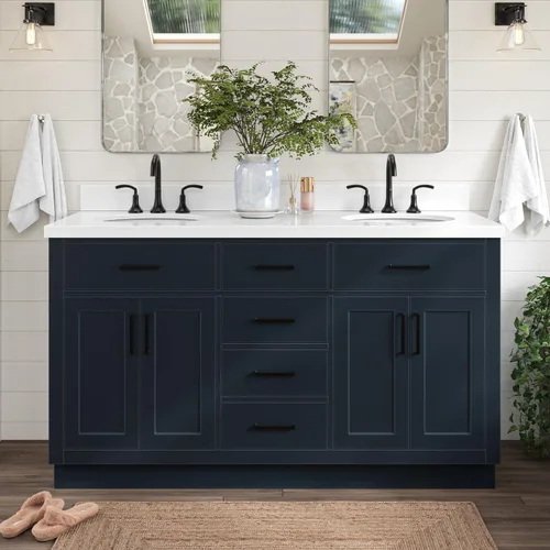 Vista 62 de ARIEL Hepburn - Tocador de baño de 30 pulgadas con fregadero, madera maciza, encimera y protector contra salpicaduras de cuarzo blanco puro de 1.5