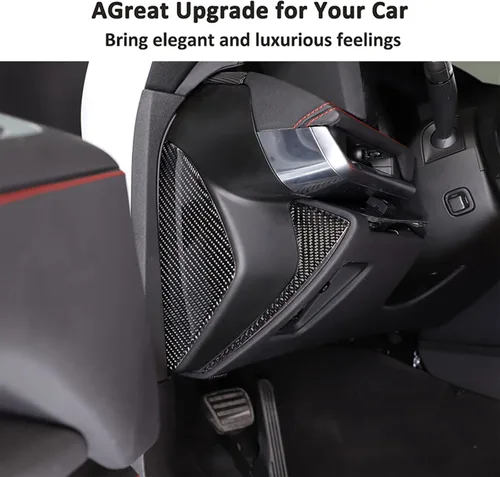 Vista 6 de Adhesivo decorativo suave de fibra de carbono real 3D para automóvil, antichoque, para salpicadero, puerta lateral, compatible con Corvette C8