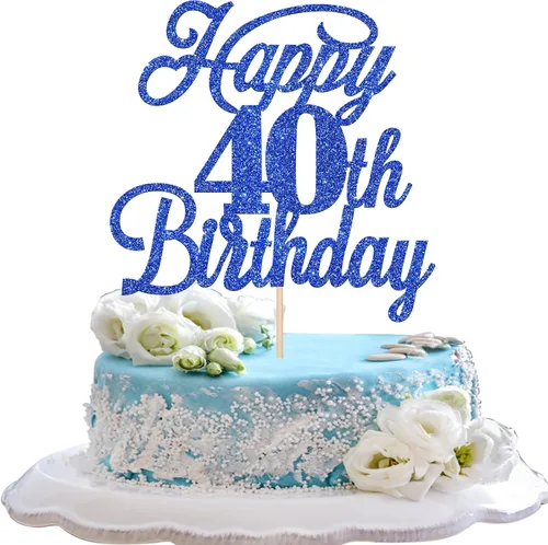 Vista 28 de Rsstarxi 1 paquete de decoración para tarta de cumpleaños 8 con purpurina negra de 8 años y fabulosos saludos a 8 años de edad, para celebrar el 8º