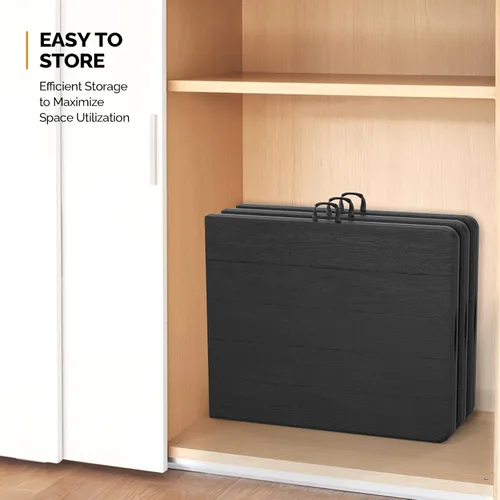 Vista 7 de VINGLI Mesa plegable de plástico de 6 pies, mesa larga portátil para uso en interiores y exteriores, rectangular con asa de transporte, mesa