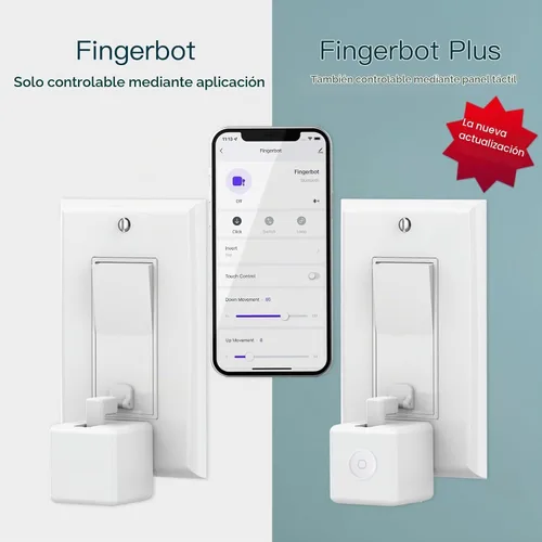 Vista 2 de MOES Zigbee Fingerbot Plus, Pulsador de Botón Inteligente Sin Cableado, Actualización con Control Táctil, Compatible con Alexa, Compatible con Tuya