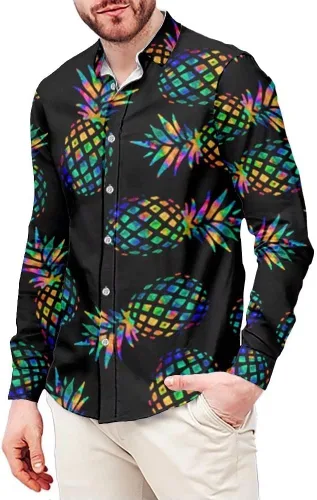 Vista 2 de Frestree Camisas de manga larga para todo tipo de clima para hombre, ajustadas, tallas XS-6XL, camisa clásica con cuello abotonado, blusa de piqué