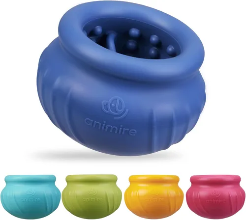 Vista 12 de Wobbly - Juguete de enriquecimiento para perros, cuenco congelado rellenable para mantener ocupados a los perros, juguete interactivo de larga Rosa