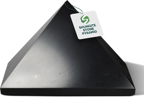 Vista 29 de Shungite World Auténtica pirámide de shungita pulida de 1.18 pulgadas / 1.18 pulgadas, cristal curativo natural de chakras, pirámide negra real