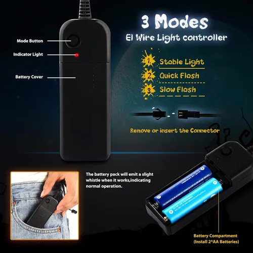 Vista 4 de Máscara de La Purga para Halloween con luz - Máscaras LED espeluznantes, disfraces de cosplay para niños, niñas, hombres, mujeres y adultos