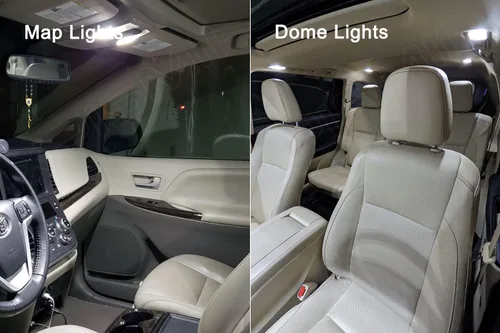 Vista 5 de Xpismii Kit de 16 piezas de luces LED interiores Sienna blancas de 6000K, paquete de repuesto para Toyota Sienna 2011 2012 2013 2014 2015 2016 2017