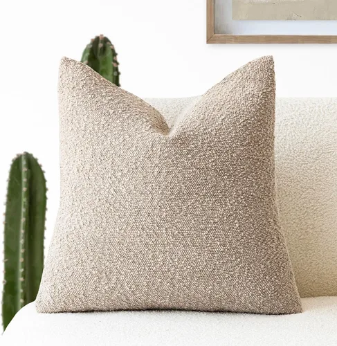 Vista 24 de Foindtower Fundas de almohada decorativas con textura de boucle, fundas de almohada sólidas, neutrales, suaves y acogedoras para silla, sofá