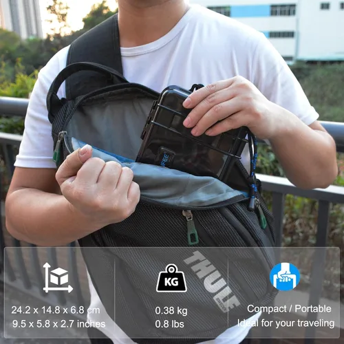 Vista 4 de Lekufee Estuche Rígido Impermeable de Viaje Compatible con DJI Osmo Pocket 3/Combo Creador/Combo de Expansión de Potencia/Cámara de Video DJI Pocket