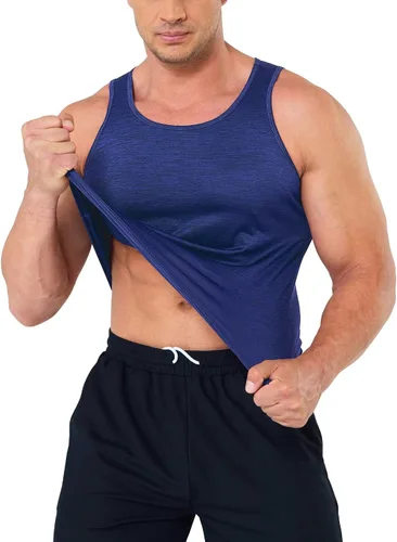 Vista 3 de MAGCOMSEN Camisetas sin mangas para hombre, de secado rápido, para entrenamiento, gimnasio, musculación, camiseta atlética para culturismo