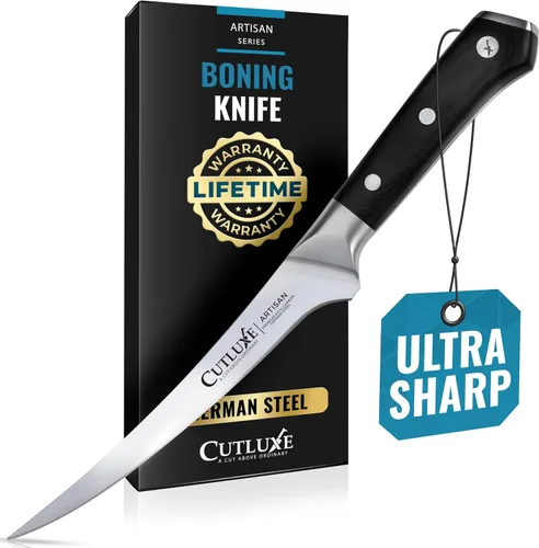 Vista 10 de Cutluxe Juego de cuchillos de trinchar para barbacoa y pechuga, rebanar de 12 pulgadas y cuchillo de deshuesar de 6 pulgadas