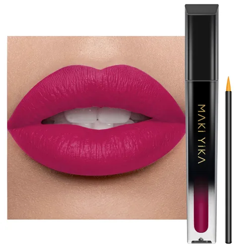 Vista 25 de MAKI YIKA Juego de 3 lápices labiales líquidos mate, color negro y rojo Negro/Rojo Oscuro/Desnudo