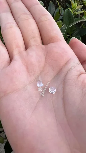 Vista 5 de Satix Retenedores de piercing transparentes de estilo mixto para cirugía de trabajo, retenedor de aretes transparente Bioflex, retenedor de anillos