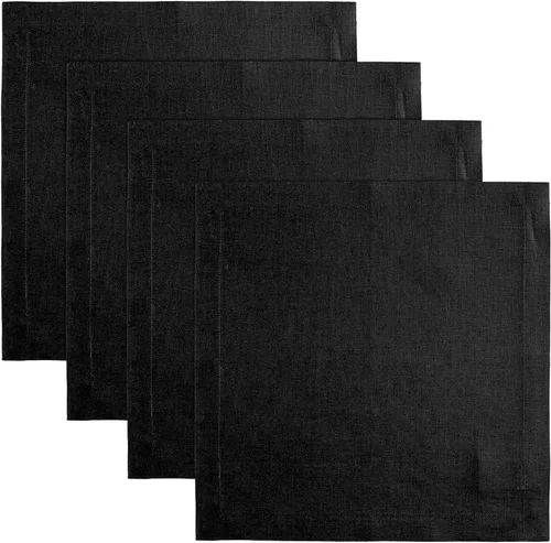 Vista 64 de Solino Home Juego de 4 manteles individuales blancos de 100 % lino puro de 14 x 14 pulgadas para invierno, San Valentín, primavera, Pascua, Fete