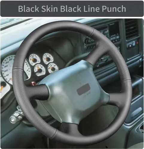 Vista 2 de Funda de volante cosida a mano, apta para Chevy Astro Silverado 1999/Suburban 2000/Blazer S-10 2001/Avalanche Blazer 2002/Kodiak 2005, funda