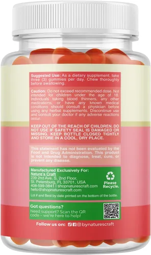 Vista 9 de Natures Craft Gomitas prenatales veganas para mujer, vitaminas prenatales gomosas para mujeres con ácido fólico de hierro y mezcla de superfrutas