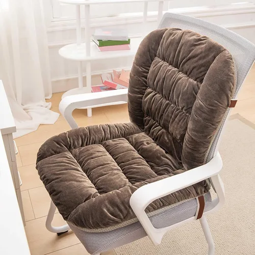 Vista 14 de Cojín para silla de escritorio con lazos, cojín antideslizante para silla Caqui