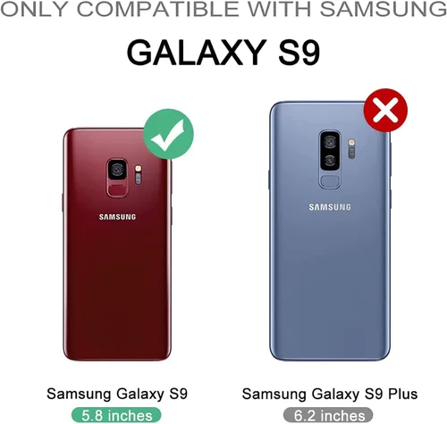 Vista 2 de Dexnor Funda para Samsung Galaxy S9, [Protector de pantalla y soporte integrados] Protección de grado militar resistente a prueba de golpes
