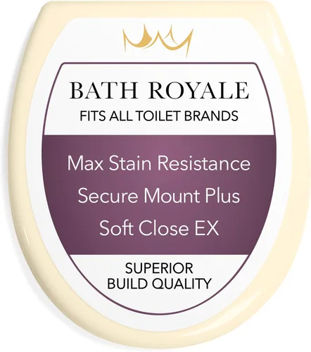 Vista 14 de Bath Royale Asiento de inodoro redondo de cierre suave con tapa BR500-00 blanco, cómodo, duradero, resistente, resistente a las manchas y fácil