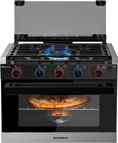 Vista 9 de CAMPLUX Elite - Combo de estufa y horno para RV de 21 pulgadas con protección contra falla de llama, horno de propano para RV de 1.8 pies cúbicos