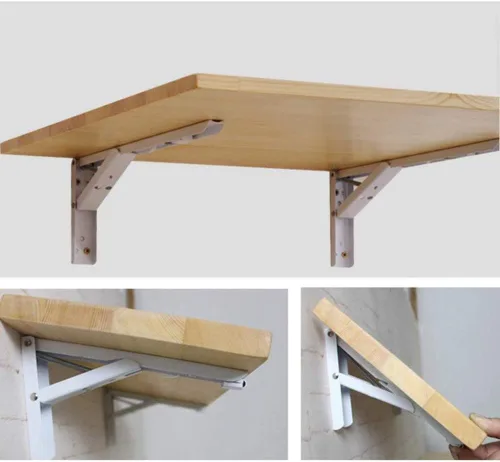 Vista 4 de Mesa plegable de madera para cocina, lavandería, restaurante, ahorro de espacio, resistente, multifuncional, portátil, escritorio de 19.7 x 11.8 in