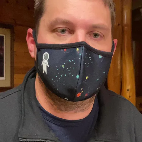 Vista 5 de Paquete de 3 mascarillas faciales de astronautas contra el polvo - algodón blanco interior - a prueba de polvo y aserrín lavable - reutilizable