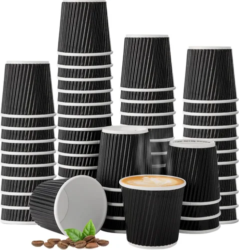 Vista 8 de TINSKY 4oz Disposable Paper Espresso Cups, 200 Pack Small Coffee Cups Papel Kraft