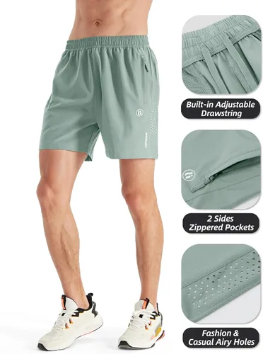 Vista 3 de HIFEOS Pantalones cortos deportivos para hombre, pantalones cortos de entrenamiento para correr, tenis, gimnasio, 5, 7, 9 pulgadas, cómodos