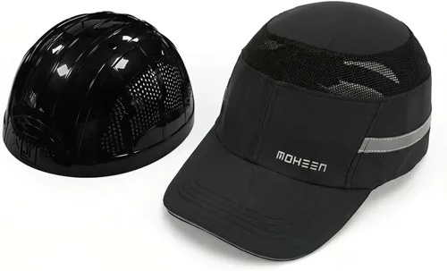 Vista 5 de Gorra de Seguridad Ligera con Protección contra Golpes - Sombrero Protector Transpirable Estilo Béisbol con Rayas Reflectantes