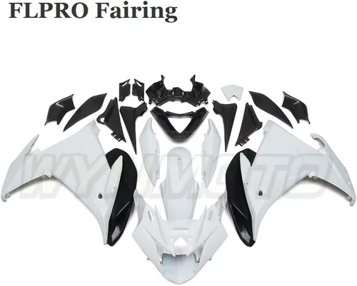 Vista 3 de FLPRO - Kit de carenado completo de motocicleta para Yamaha FZ6R 2009 2010 09 10 FZ-6R carrocería de plástico ABS brillante blanco negro