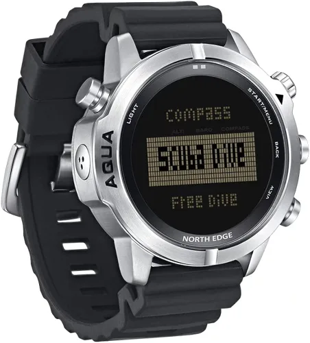 Vista 3 de NORTH EDGE Aqua - Reloj profesional para computadora de buceo para hombre buceo NDL 1640ft relojes de buceo con altímetro barómetro brújula