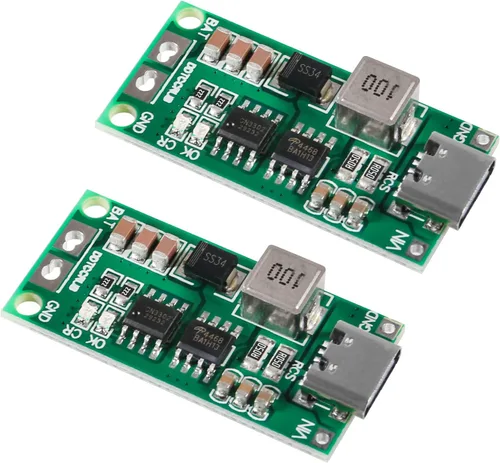 Vista 10 de 2PCS Tipo-C USB 2S 2A Boost Convertidor 8.4V 12.6V 16.8V Step-Up Power Module LiPo Polímero LiPo Batería de Litio Placa de Protección de Carga