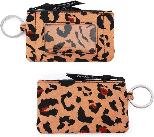 Vista 9 de Combo de funda de identificación con cremallera de algodón para mujer y cordón (varios equipos disponibles), llavero, cartera con cordón de moda (4#)