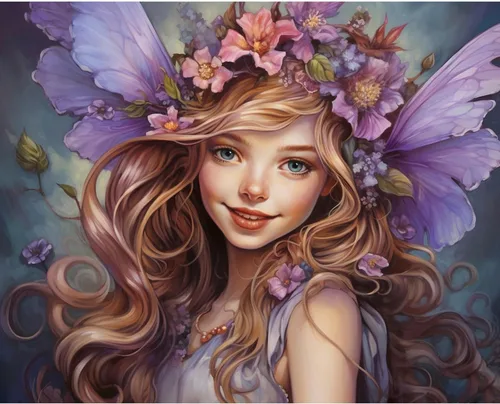 Vista 9 de Little Girl Angel - Pintura por números para adultos, corona rosa, pintura al óleo digital, pintura acrílica, kit de pintura de flores de ángel