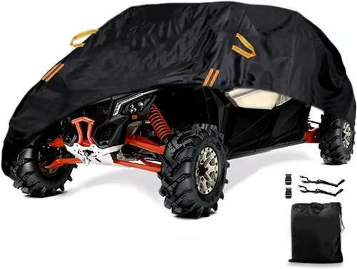 Vista 11 de Cubierta UTV, Protección Super Resistente para Todo Clima, Cubierta UTV Sobredimensionada de 2 Asientos Compatible con Can Am Maverick X3 Defender