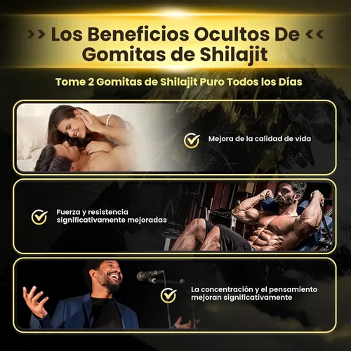 Vista 5 de Gomitas Shilajit, Shilajit para hombres y mujeres Fórmula 10 en 1 de alta potencia de 4000 mg con shilajit puro del Himalaya, Ashwagandha y 75%