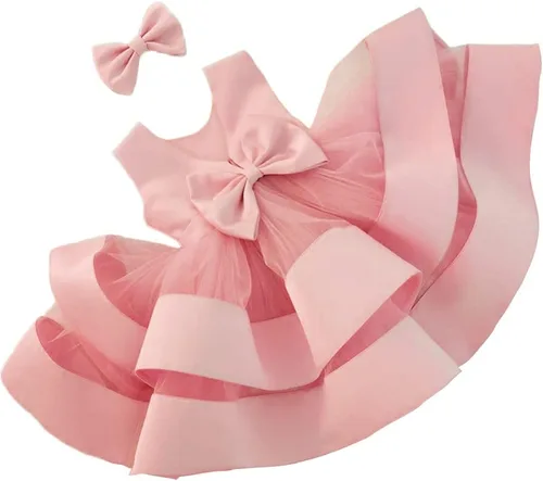 Vista 16 de 3M-6T Vestido de Concurso con Volantes de Encaje sin Espalda para Bebé Niña Vestido Tutú para Niña Pequeña Vestidos de Fiesta de Tul con Flores