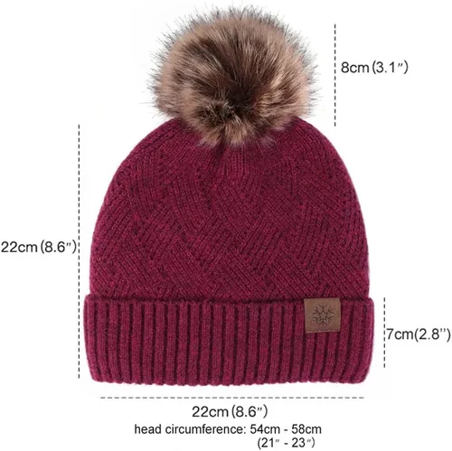 Vista 30 de Bufanda de punto de lana, gorro de esquí, guantes táctiles para invierno, para mujer y hombre