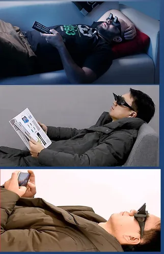 Vista 4 de Gafas horizontales de alta definición, prisma periscopio para leer y ver televisión en la cama