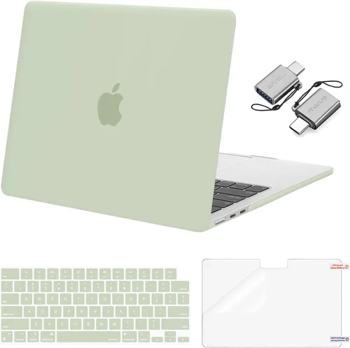 Vista 44 de Mosiso Funda para MacBook Air de 13 y 13.6 pulgadas, 2024, 2023 y 2022, M3 A3113, M2 A2681, Touch ID, carcasa rígida, cubierta de teclado, protector