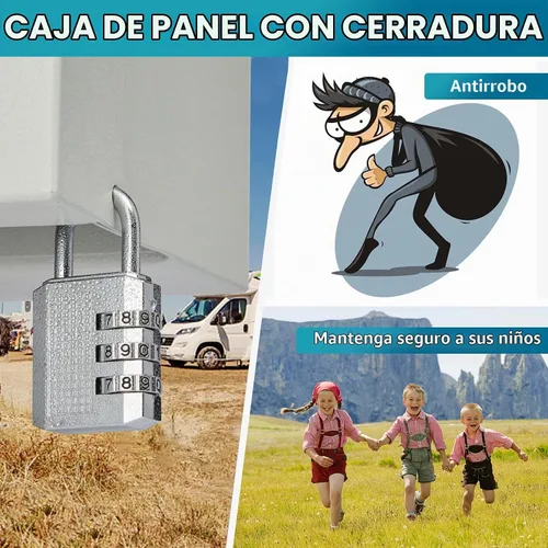Vista 4 de Panel de Salida de Energía Temporal - con Caja de Salida de Energía RV de 30 Amperios, Salida GFCI de 20 Amperios, Panel Eléctrico RV Precableado